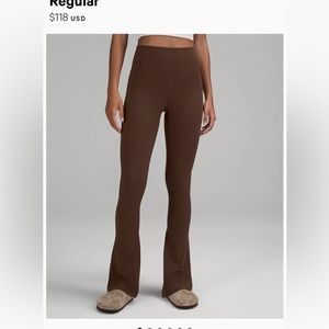 Align High Rise mini flare leggings (color: Java)